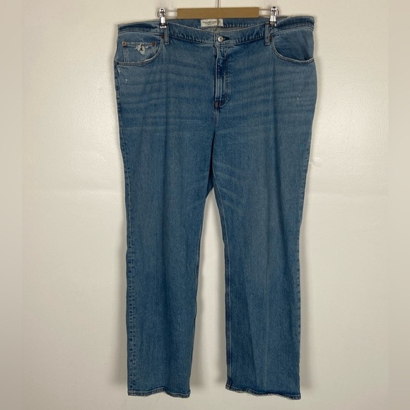 Abercrombie & Fitch The 90s Relaxed High Rise Women's Jeans 35/20L Elastic Waist - Picture 1 of 9